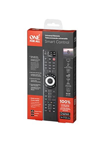 URC7880 Universal Smart Remote - Control 8 Devices Easily - Infrared + 3 Shortcut Keys - Black