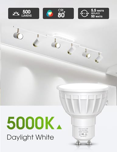 5-Pack GU10 Dimmable LED Bulbs, Daylight White