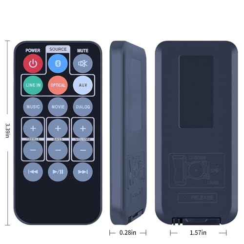 Universal Remote Control for ilive HD Bluetooth Soundbar Audio System