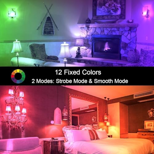 5W RGB LED Light Bulbs - 450LM 40W Eq. 2700K Warm White - 12 Color ChoicesRemote Control (4 Pack)