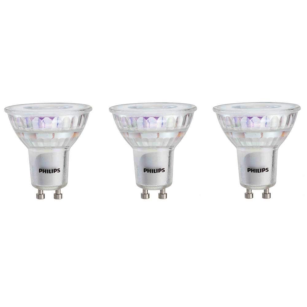 GU10 Dimmable 50W Bright White Spotlight Bulbs - 3 Pack, Energy Star