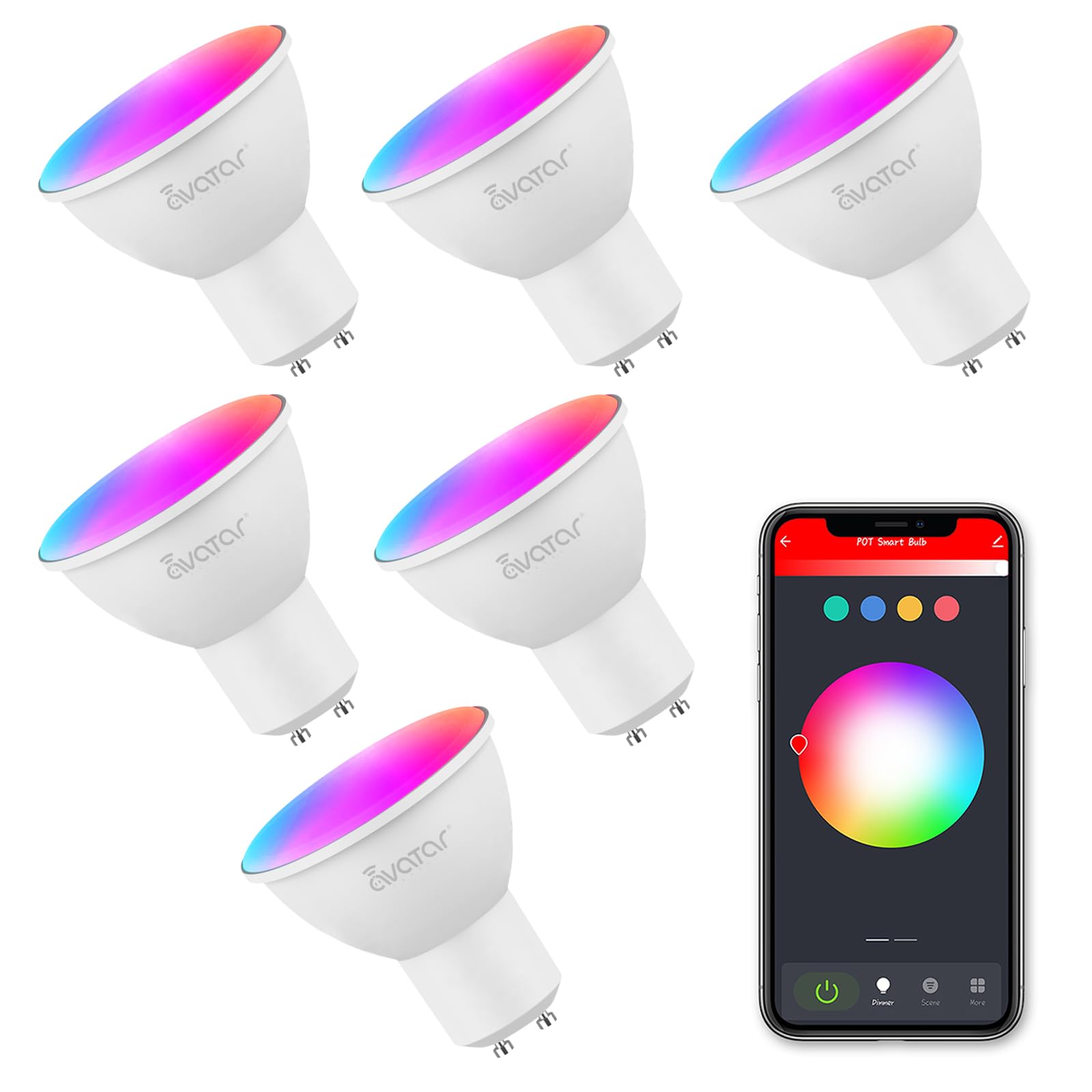 6-Pack Smart Color-Changing LED Bulbs for Alexa